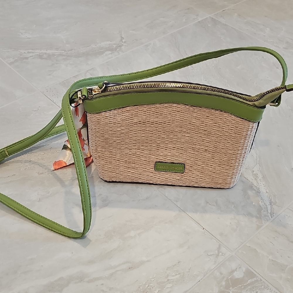 Nanette Lepore Green and Tan Crossbody Bag